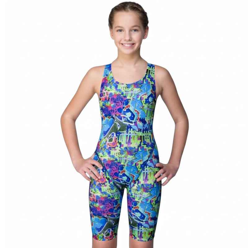 Maru Girls Swimwear - Graffiti Sky Pacer Leg Suit
