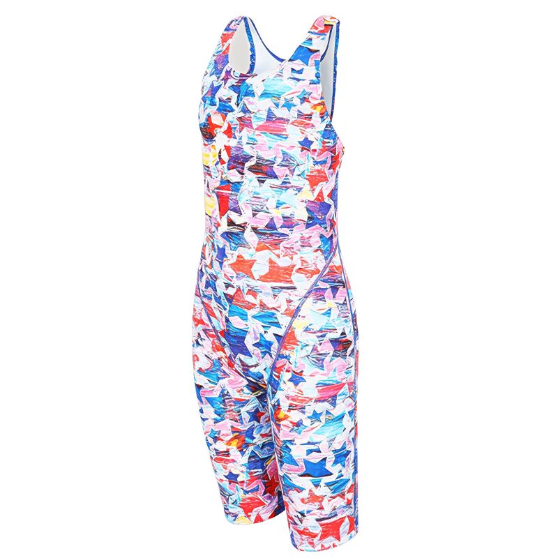 Maru Girls Swimwear - Lucky Star Pacer Legsuit - Blue/Red