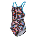 Maru - Turtle Bay Ecotech Sparkle Arrow Back Girls Swimsuit - Black/Multi
