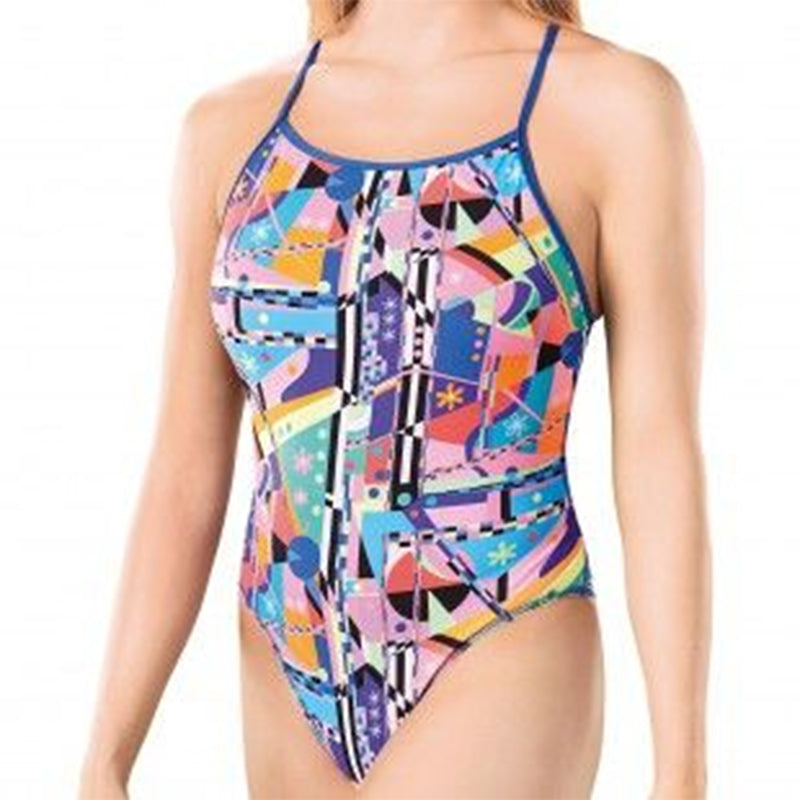 Maru - Miro Pacer Splash Back Ladies Swimsuit - Pink/Blue