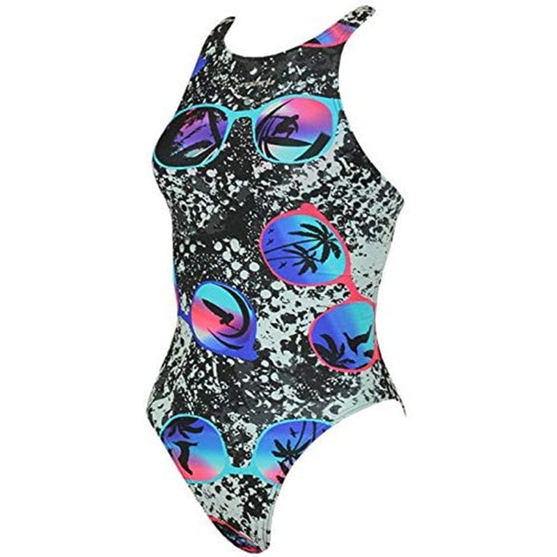 Maru - Sunglasses Zone Back Ladies Swimsuit - Black/Multi