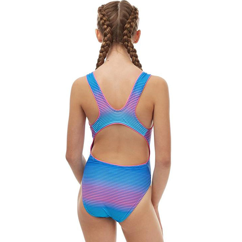 Maru - Line Up Pacer Auto Back Girls Swimsuit - Blue/Pink