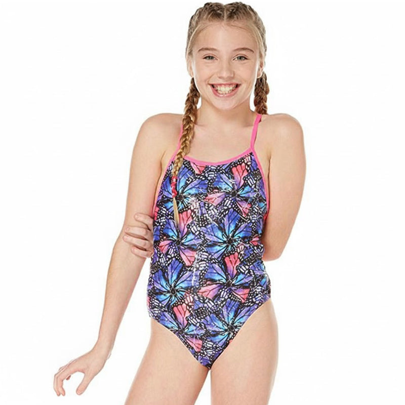 Maru - Mariposa Sparkle Fly Back Girls Swimsuit - Purple/Multi