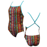 Maru - Mexico Vision Back Ladies Swimsuit - Red/Turquoise