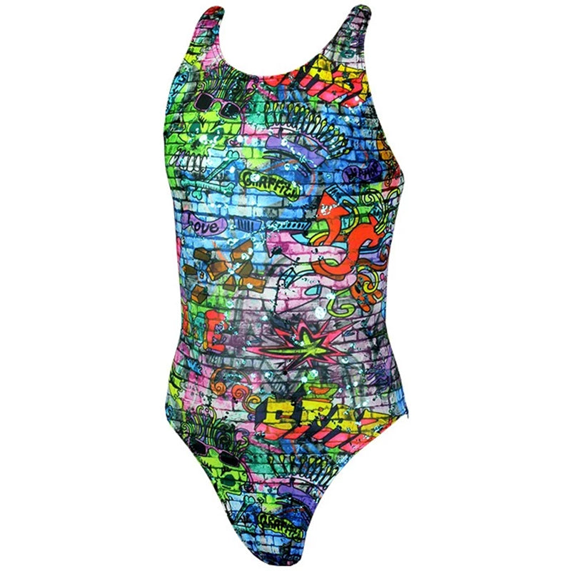 Maru - Mix Up Sparkle Rave Back Girls Swimsuit - Multi/Aqua - Aqua Swim Supplies