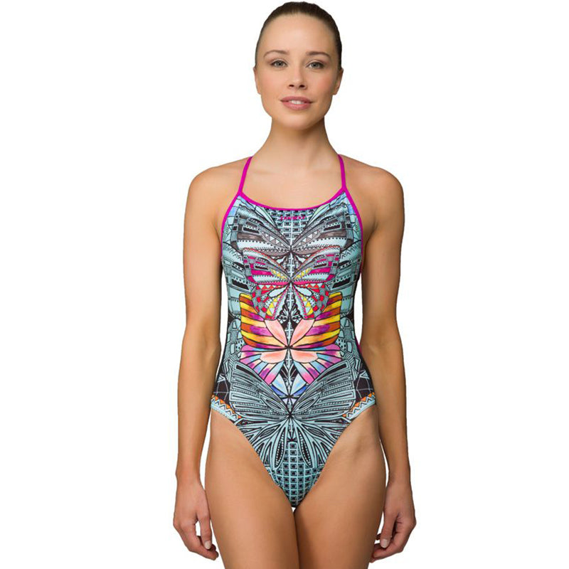 Maru - Navajo Summer Pacer Open Back Ladies Swimsuit - Aqua