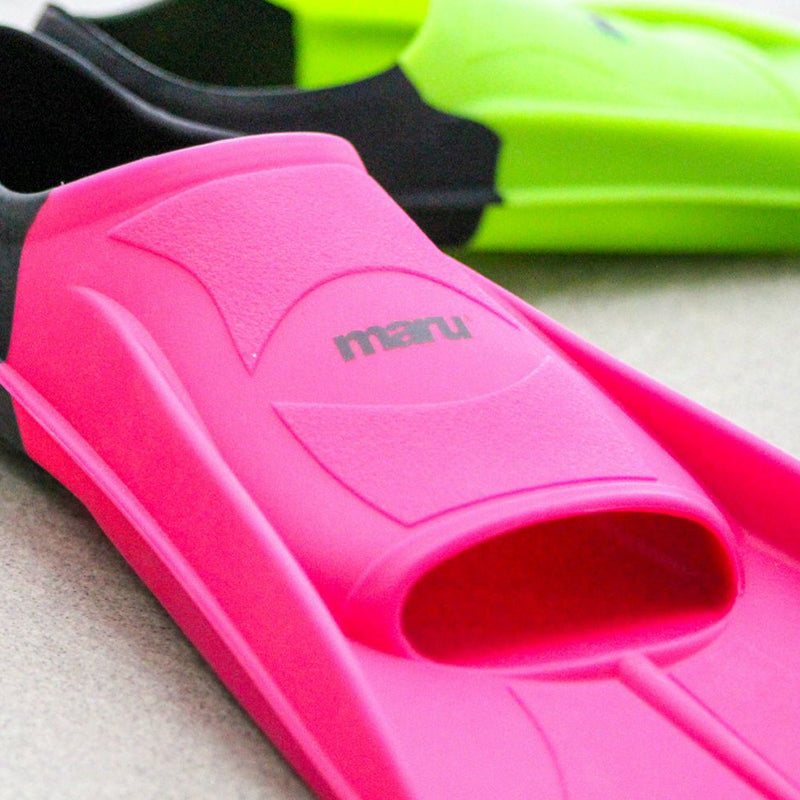 Maru - "New" Training Fins / Flippers - Neon Pink/Black