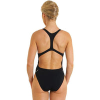 Maru - Solid Pacer Open Back Ladies Swimsuit - Black