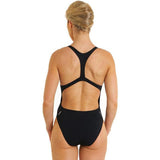 Maru - Solid Pacer Open Back Ladies Swimsuit - Black