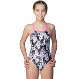 Maru - Pongo Sparkle Aero Back Girls Swimsuit - Black/White