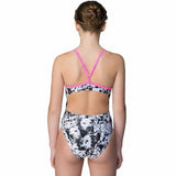 Maru - Pongo Sparkle Aero Back Girls Swimsuit - Black/White