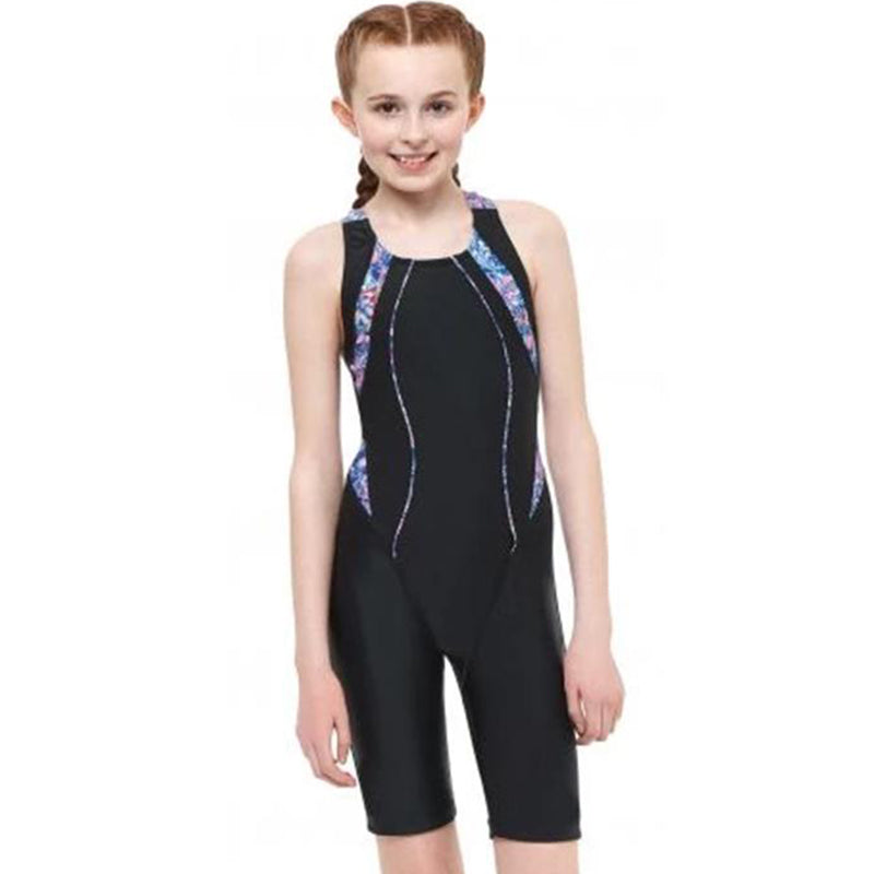 Maru Girls Swimwear - Secret Garden Legsuit - Black/Multi