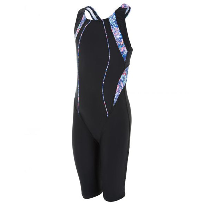 Maru Girls Swimwear - Secret Garden Legsuit - Black/Multi