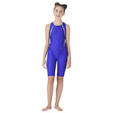 Maru Girls Swimwear - Shatter Ecotech Panel Legsuit - Blue/Pink