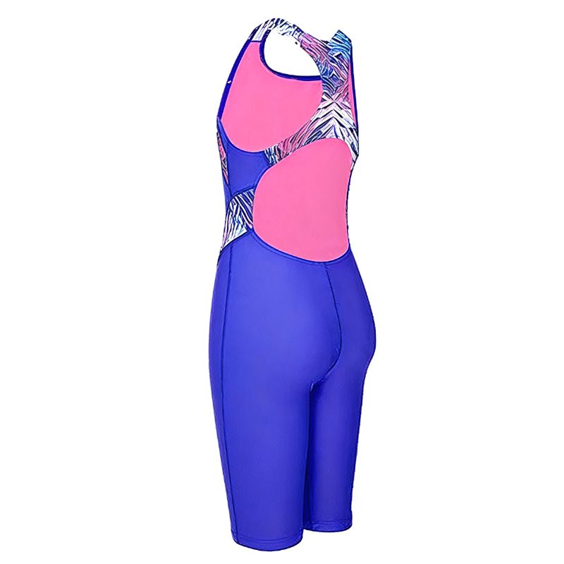 Maru Girls Swimwear - Shatter Ecotech Panel Legsuit - Blue/Pink