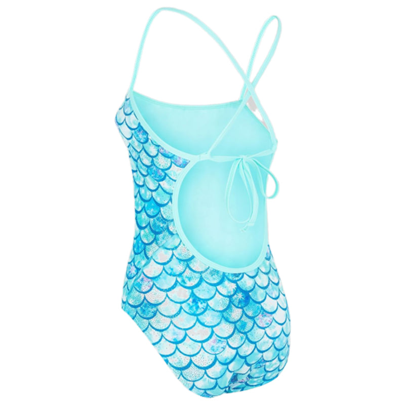 Maru - Shimmer Ecotech Sparkle Tie Back Ladies Swimsuit - Aqua
