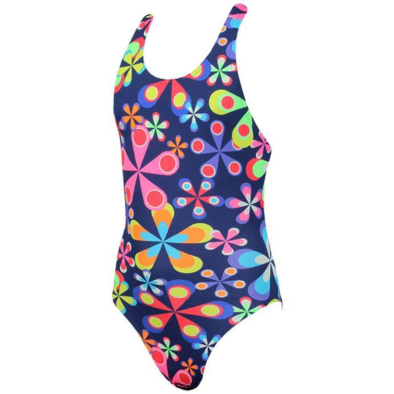 Maru - Spiro Pacer Rave Back Girls Swimsuit - Navy/Brights - Aqua Swim Supplies