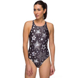 Maru - Starlight Sparkle Tek Back Ladies Swimsuit - Black/Silver