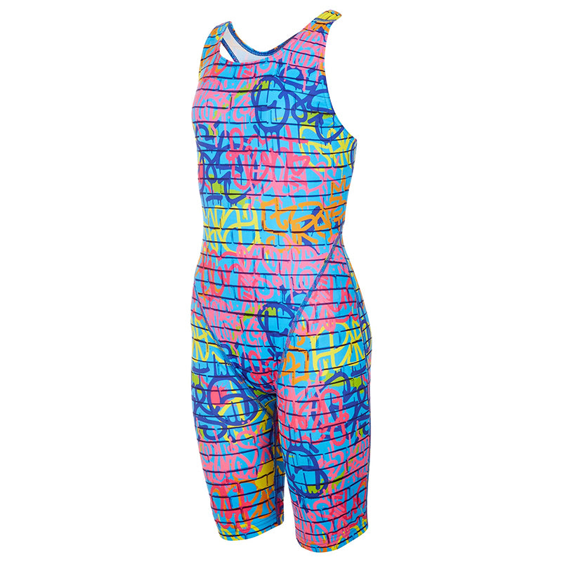 Maru Girls Swimwear - Street Art Pacer Legsuit - Blue/Multi