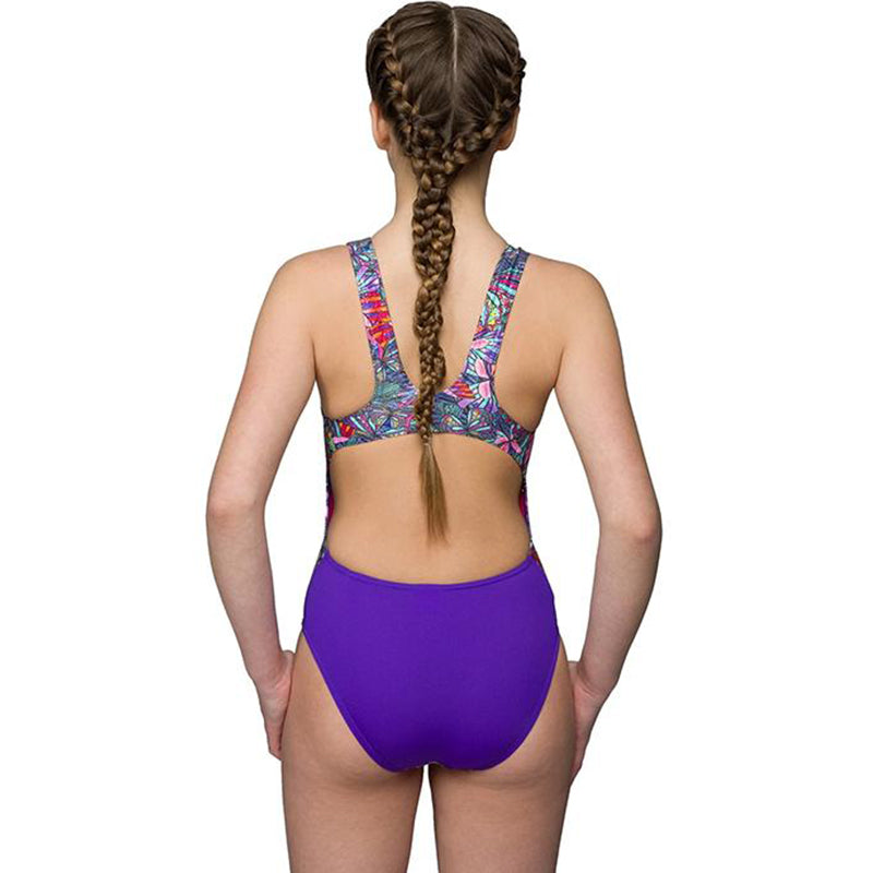 Maru - Swallowtail Sparkle Auto Back Girls Swimsuit - Multi
