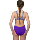 Maru - Swallowtail Sparkle Auto Back Girls Swimsuit - Multi