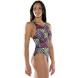 Maru - Swizzel Zone Back Ladies Swimsuit - Black/Neon - Aqua Swim Supplies