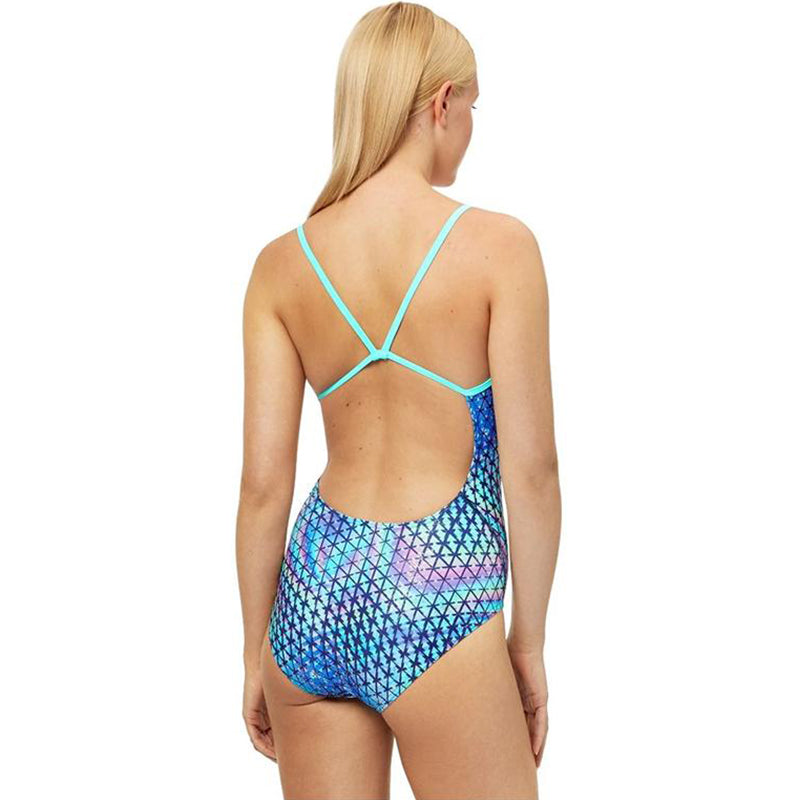 Maru - Techno Prism Swift Back Ladies Swimsuit - Blue/Aqua