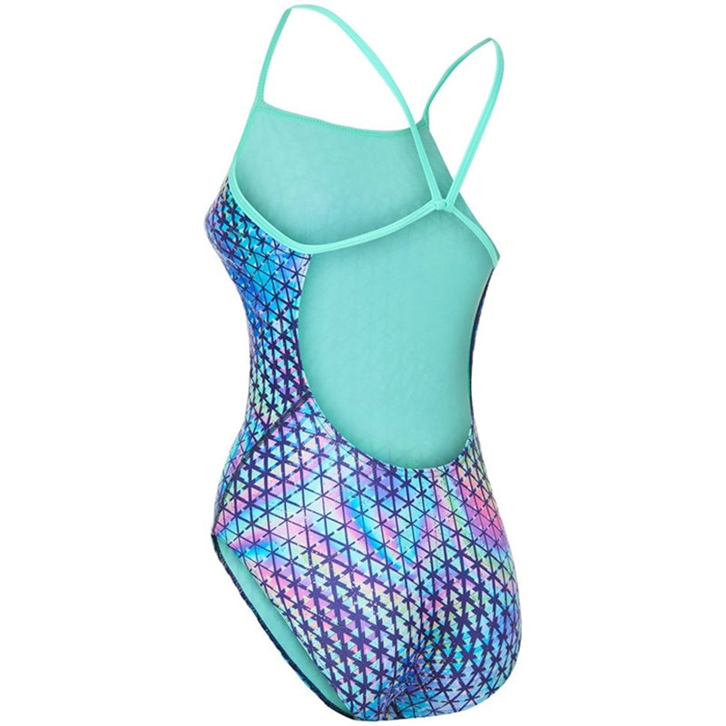 Maru - Techno Prism Swift Back Ladies Swimsuit - Blue/Aqua