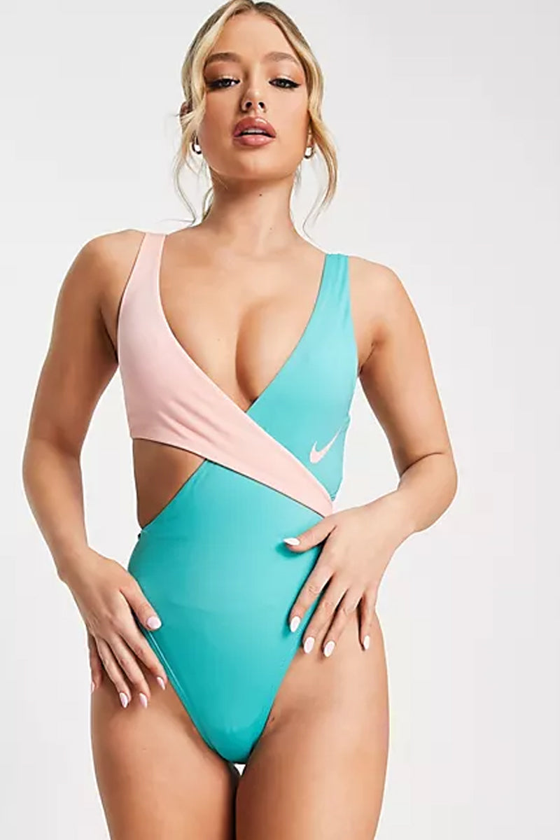 Nike - Color Block Crossover One Piece (Washed Teal)