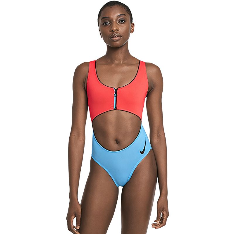 Nike - Colorblock Cutout One Piece (Bright Crimson)