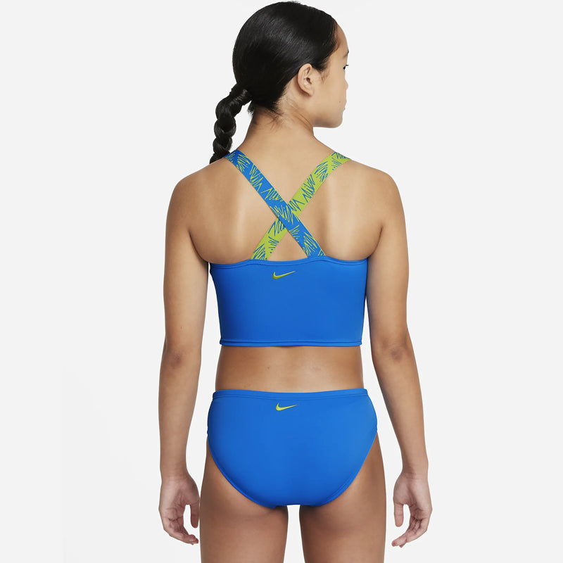 Nike - Girls' Script Logo Crossback Midkini Set (Photo Blue