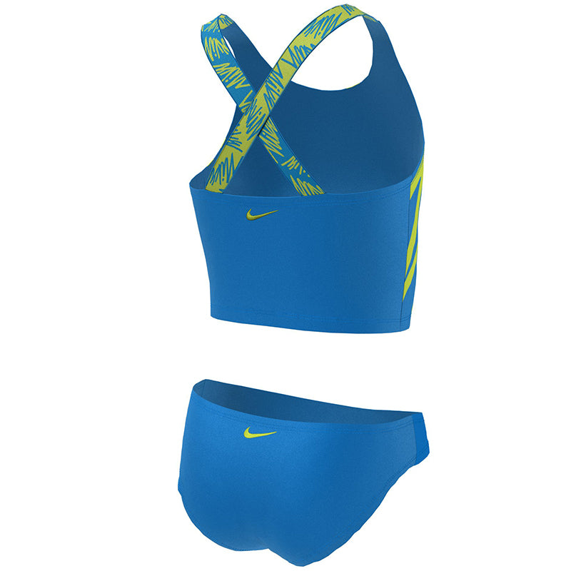 Nike - Girls' Script Logo Crossback Midkini Set (Photo Blue)