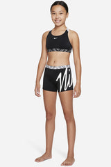 Nike - Girl's Script Logo Crossback Sport Bikini & Short Set (Black)