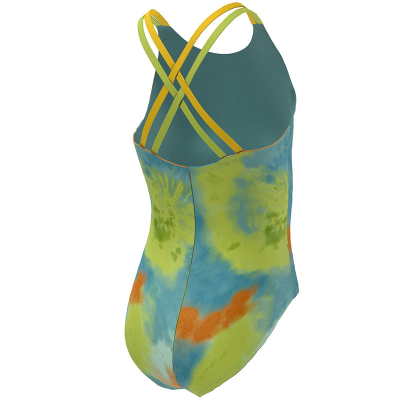 Nike - Girls' Tie Dye Spiderback One Piece (Washed Teal)