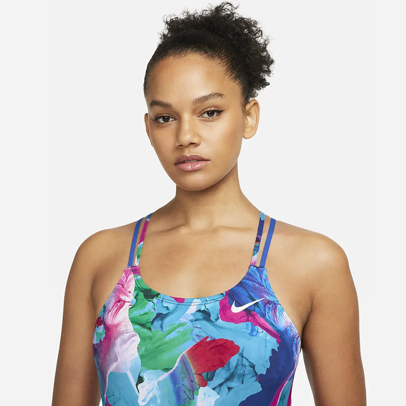 Nike - Hydrastrong Multiple Print Spiderback One Piece (Psychic Purple)