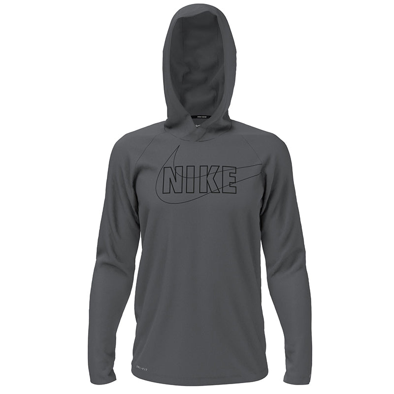 Nike - Outline Logo Long Sleeve Hooded Hydroguard (Iron Grey)
