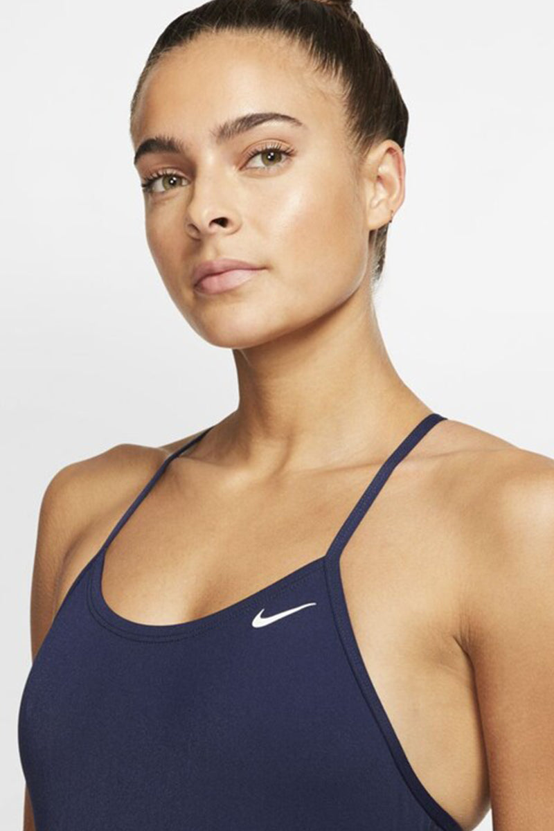 Nike - Solid Hydrastrong Lace Up Tieback One Piece (Midnight Navy)