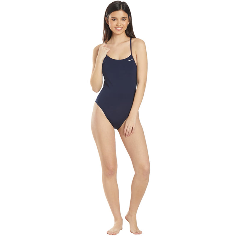 Nike - Solid Hydrastrong Lace Up Tieback One Piece (Midnight Navy)