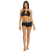 Nike - Solid Lace-Up High Neck Bikini Top (Black)