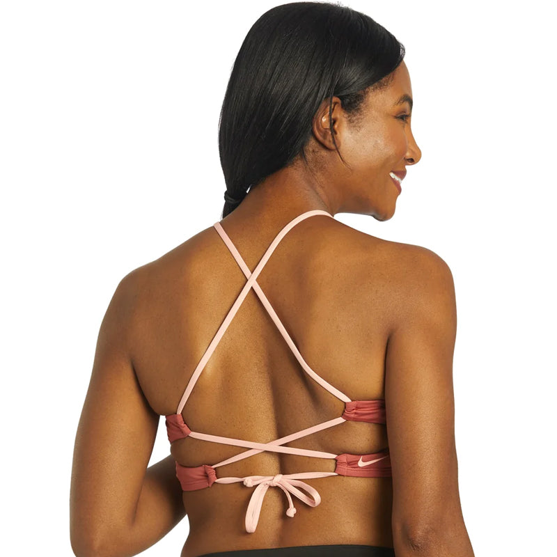 Nike - Solid Lace-Up High Neck Bikini Top (Canyon Rust)