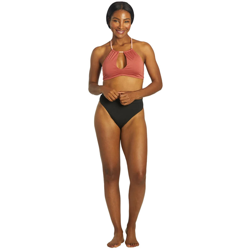 Nike - Solid Lace-Up High Neck Bikini Top (Canyon Rust)