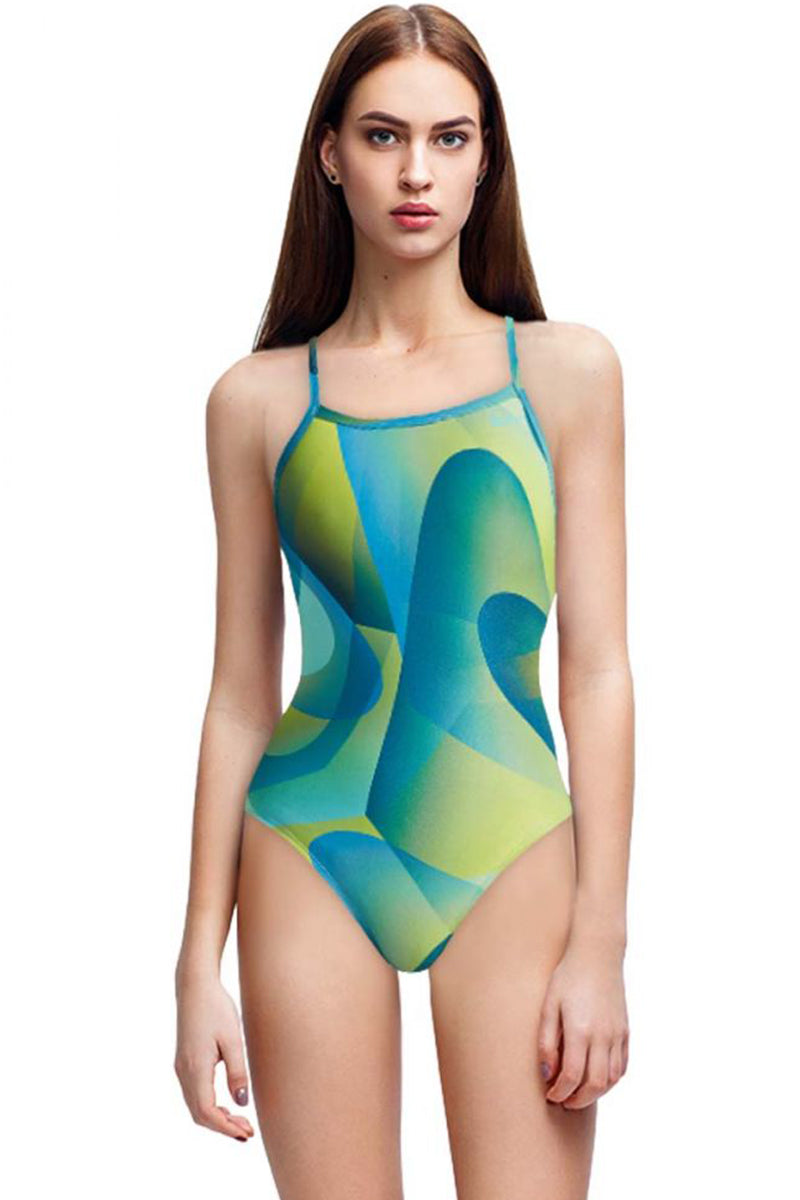 Nike - Spectrum Crossback One Piece Swimsuit (Aurora Green)