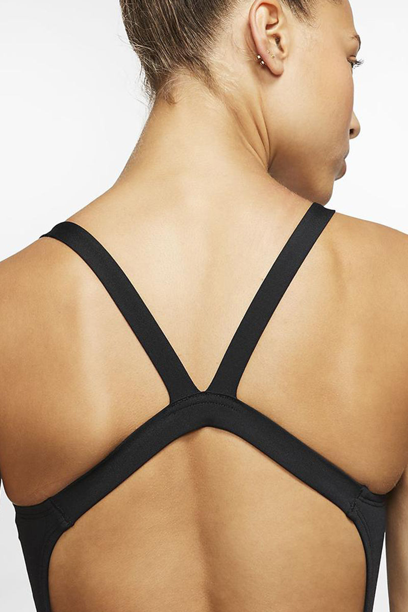 Nike - Poly Solid Hydrastrong Fastback One Piece (Black)