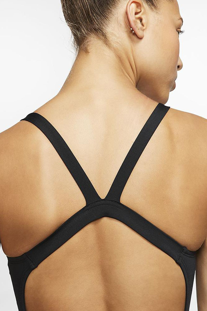 Nike - Poly Solid Hydrastrong Fastback One Piece (Black)