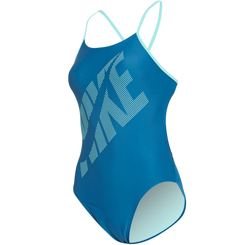 Nike - Tilt Logo Cutout One Piece Swimsuit (Industrial Blue)