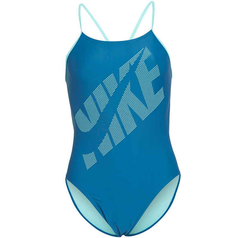 Nike - Tilt Logo Cutout One Piece Swimsuit (Industrial Blue)