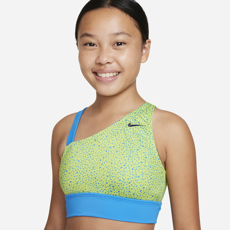 Nike - Water Dots Asymmetrical Top & High Waist Bikini Set (Photo Blue)