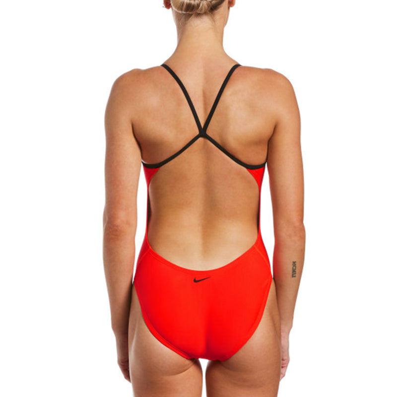 Nike - Women's Swim Logo Cutout One Piece (Bright Crimson)
