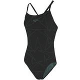 Speedo - Boomstar Turnback Swimsuit - Black/Grey