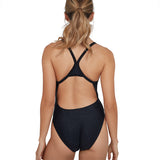 Speedo - Boomstar Turnback Swimsuit - Black/Grey